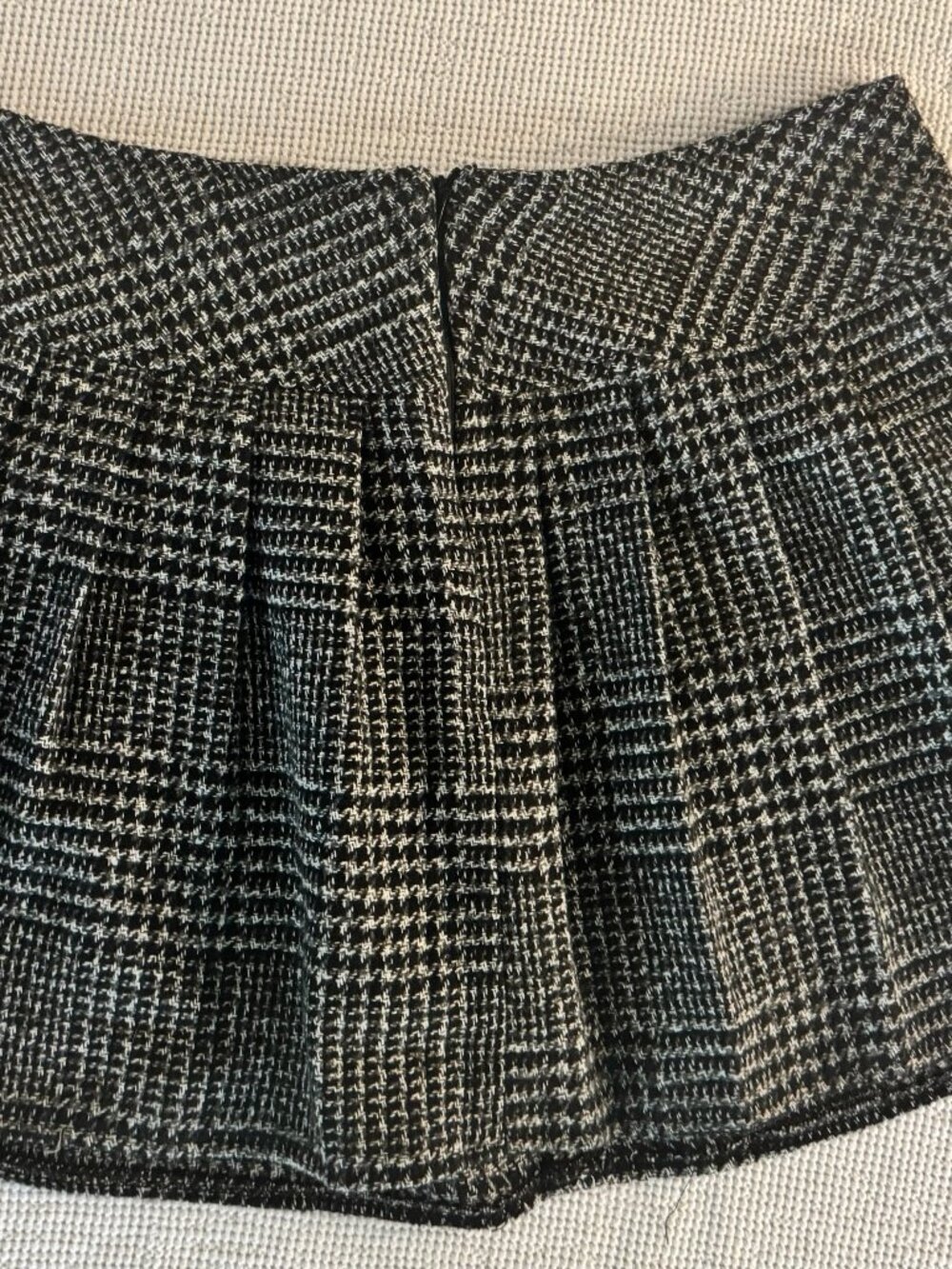 Chouyatou Houndstooth Glen Plaid Pleated Mini Skirt Sz L